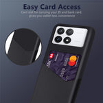 For Xiaomi Redmi K70E 5G / Poco X6 Pro 5G Case Card Slot Cloth Texture Leather Coated PC Cover