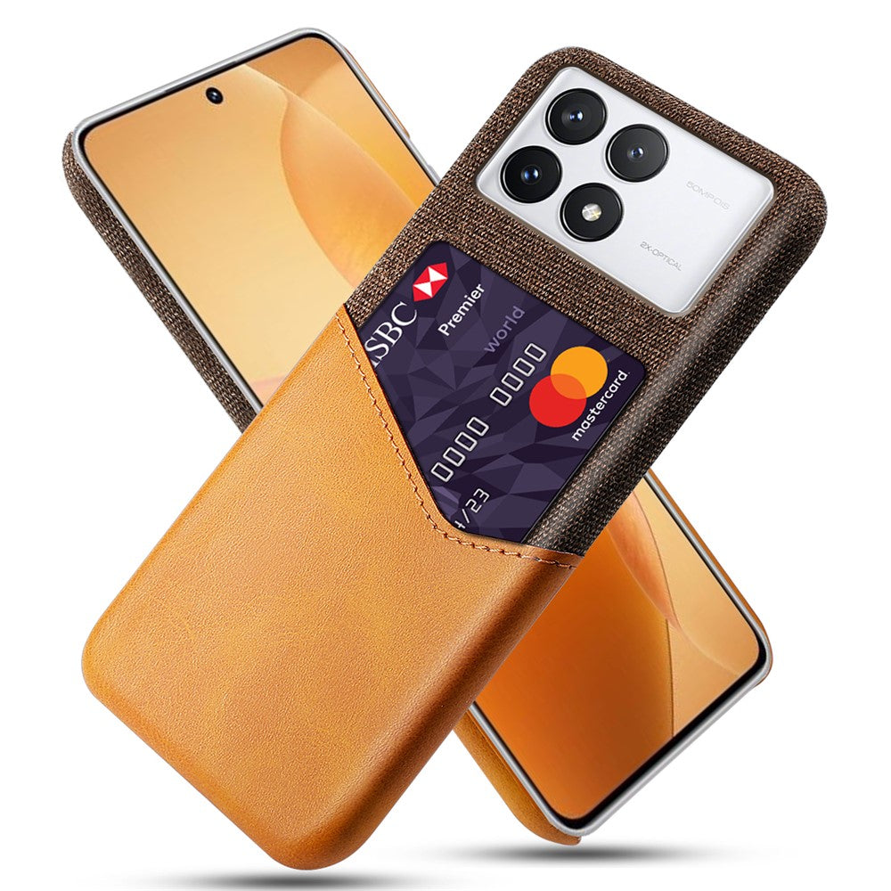 For Xiaomi Redmi K70E 5G / Poco X6 Pro 5G Case Card Slot Cloth Texture Leather Coated PC Cover