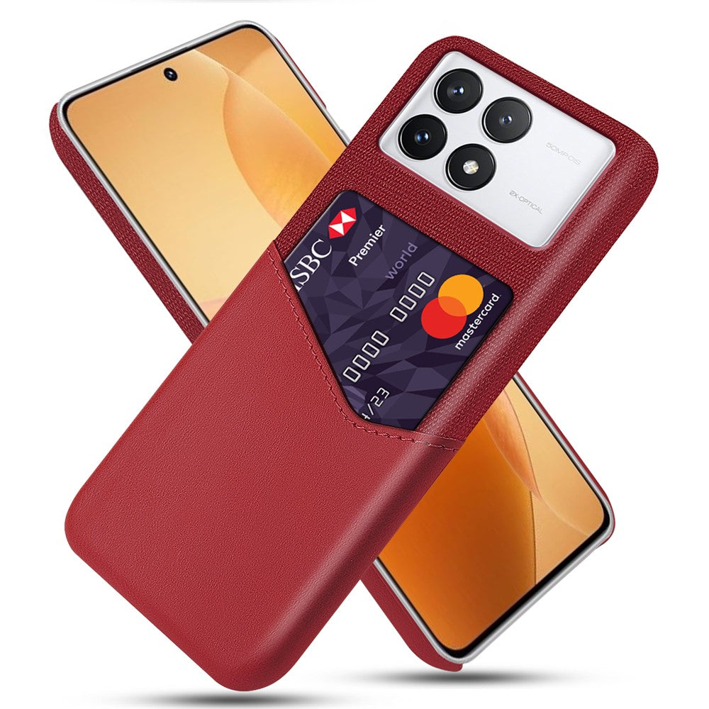 For Xiaomi Redmi K70E 5G / Poco X6 Pro 5G Case Card Slot Cloth Texture Leather Coated PC Cover