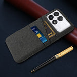 For Xiaomi Poco F6 Pro 5G / Redmi K70 5G / K70 Pro 5G Case with Card Slots Cloth Texture Phone Cover