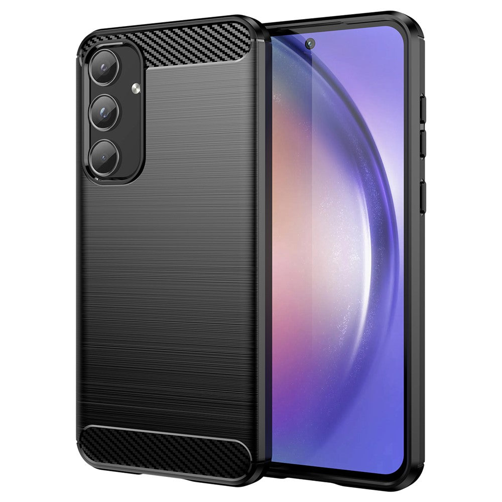 Phone Case For Samsung Galaxy A55 5G Carbon Fiber Texture TPU Phone Cover