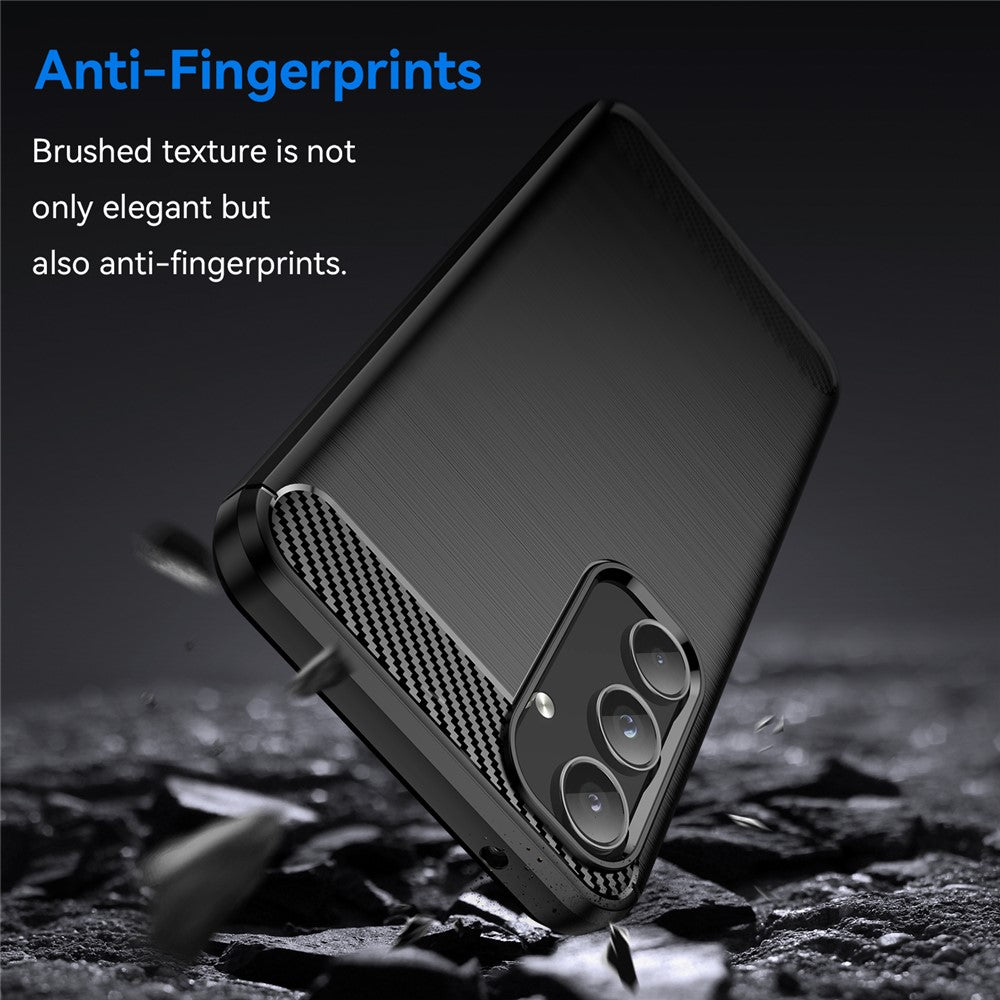 Phone Case For Samsung Galaxy A55 5G Carbon Fiber Texture TPU Phone Cover