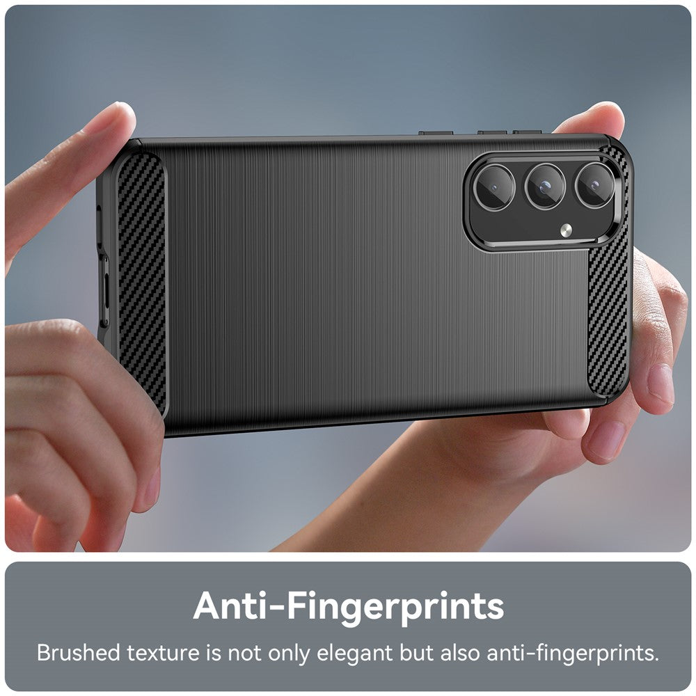 Phone Case For Samsung Galaxy A55 5G Carbon Fiber Texture TPU Phone Cover