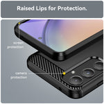 Phone Case For Samsung Galaxy A55 5G Carbon Fiber Texture TPU Phone Cover
