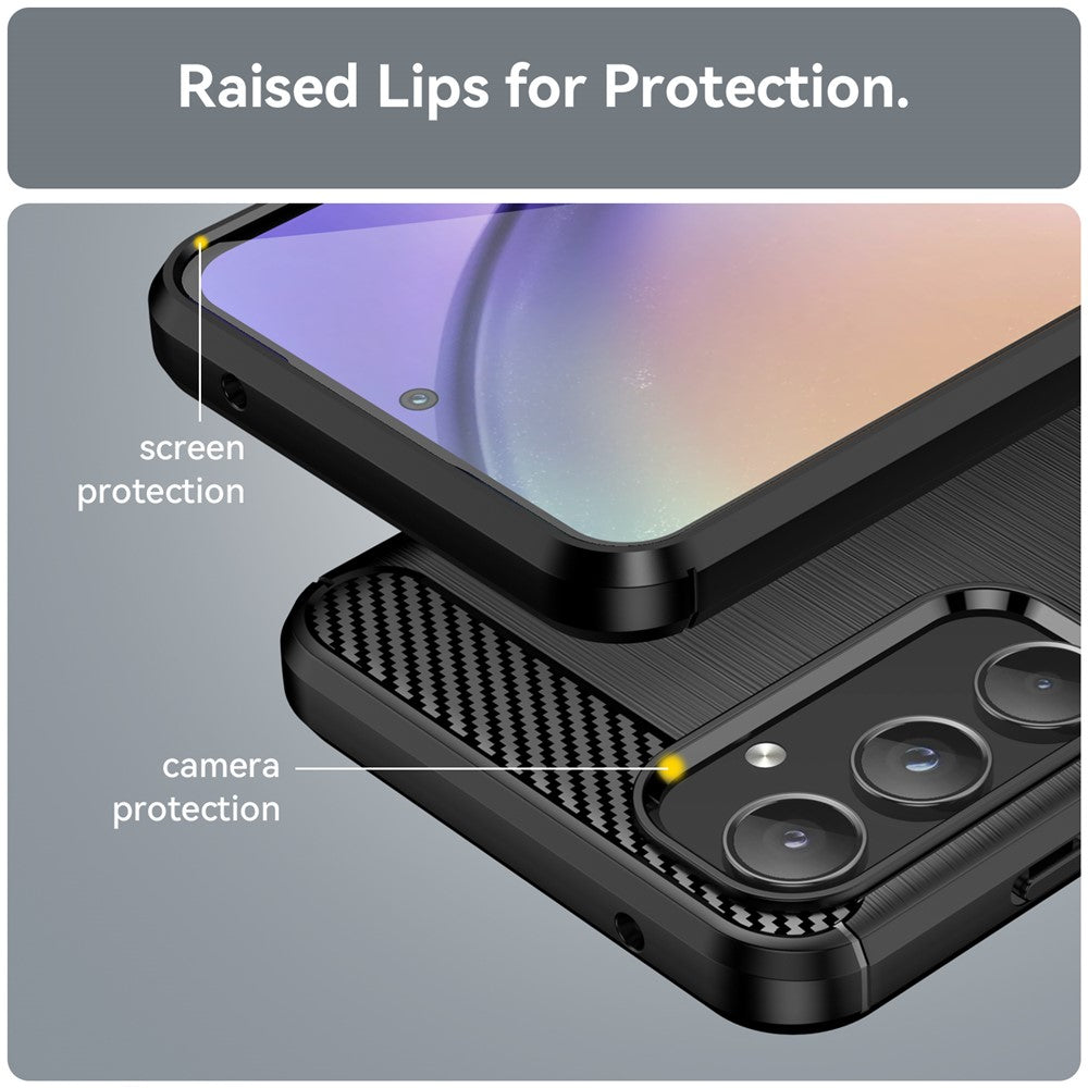 Phone Case For Samsung Galaxy A55 5G Carbon Fiber Texture TPU Phone Cover