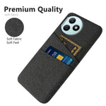 For Honor X50i+ 5G Shockproof Phone Case Card Slots Cloth Texture PC Phone Cover