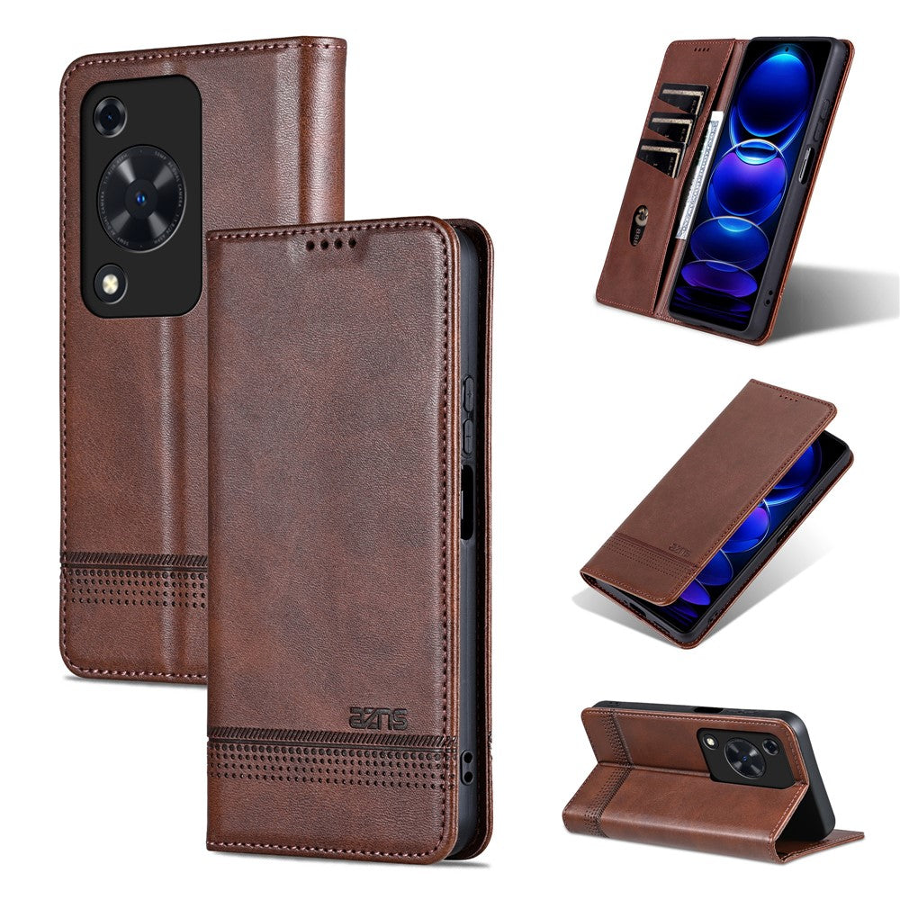 AZNS För Huawei Enjoy 70 4G / Nova Y72 4G PU-läder plånboksfodral magnetiskt absorberande vikbart mobilfodral