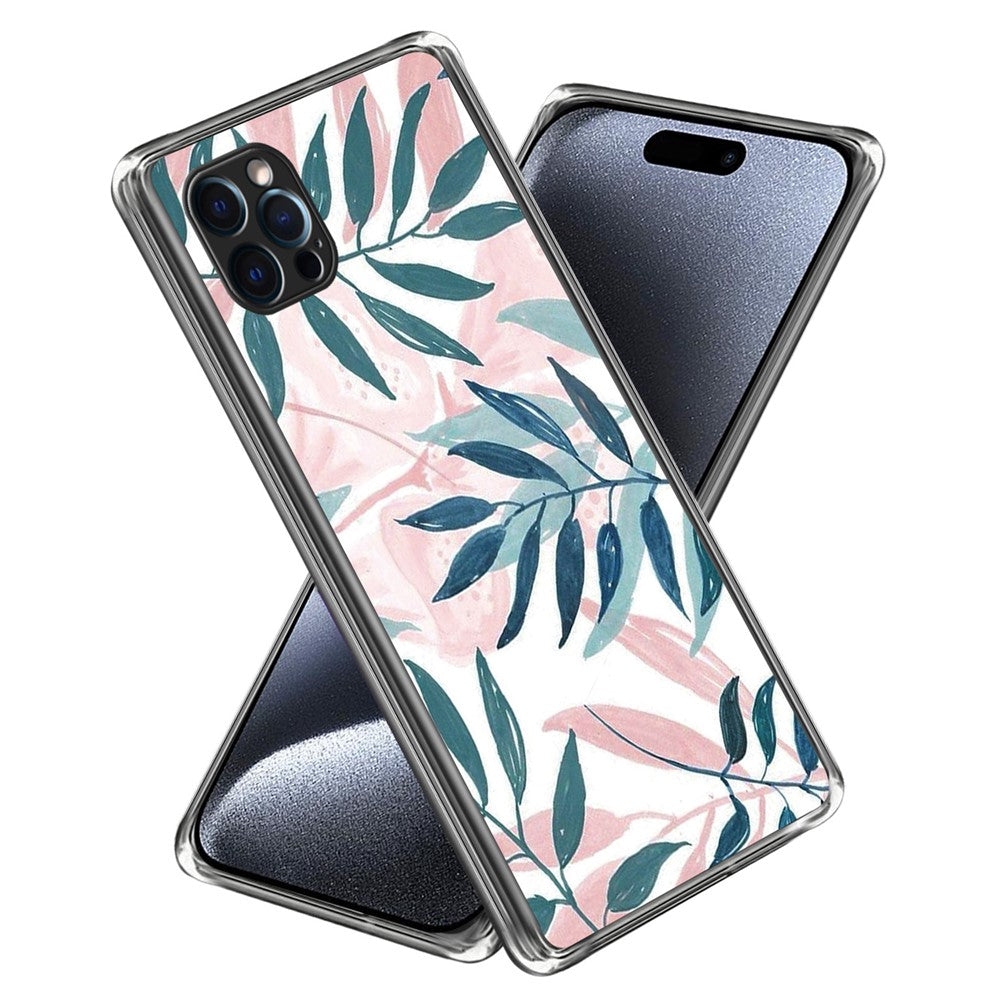 iPhone 15 Pro Max mobilmobilskal mjukt TPU-bakstycke med mönstertryck