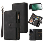For Xiaomi 14 Zipper Wallet Case with 15 Card Slots and Strap Leather Phone Cover