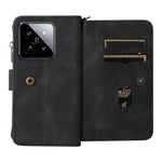 For Xiaomi 14 Zipper Wallet Case with 15 Card Slots and Strap Leather Phone Cover