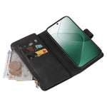For Xiaomi 14 Zipper Wallet Case with 15 Card Slots and Strap Leather Phone Cover
