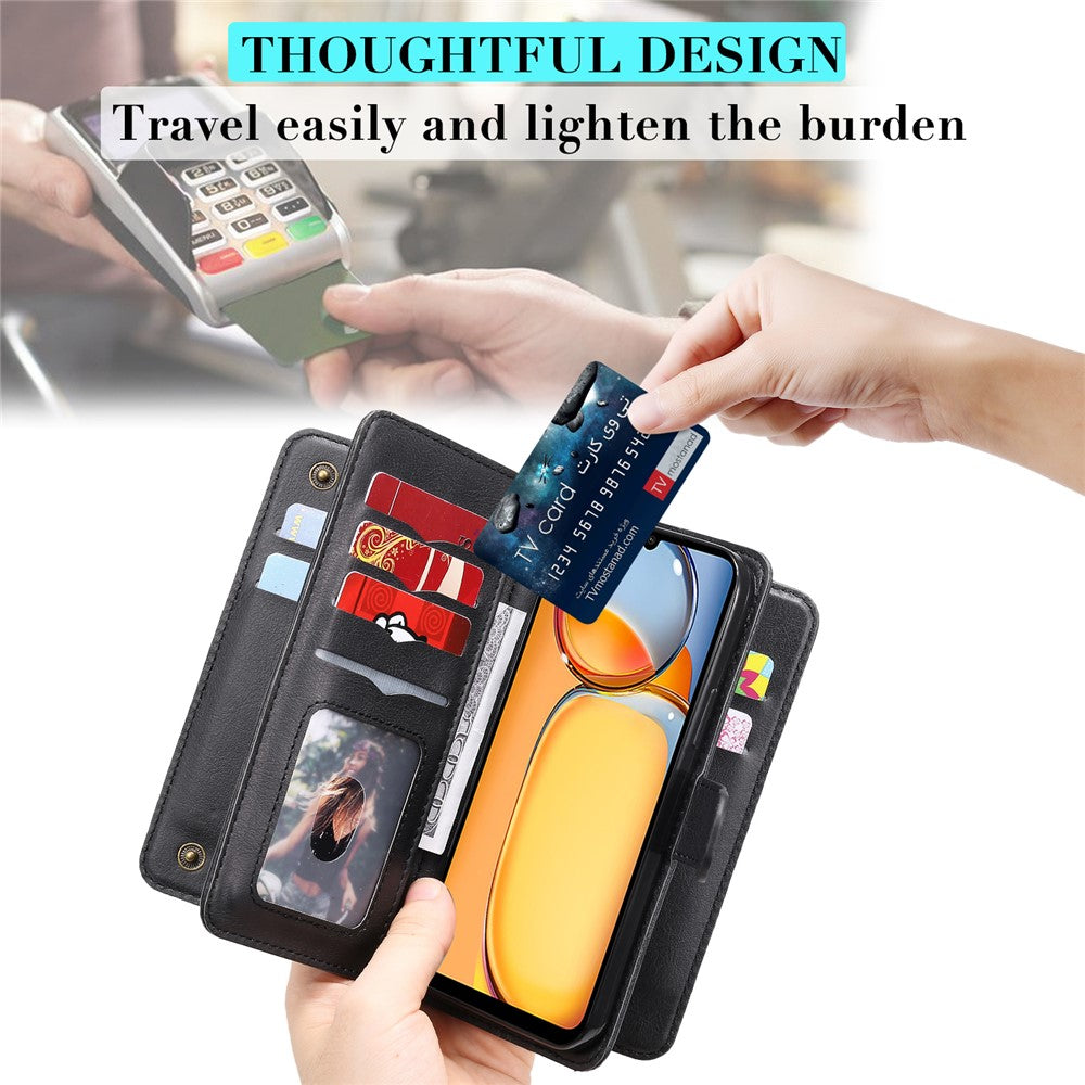 For Xiaomi Redmi 13C 4G / 13C 5G / 13R 5G / Poco M6 5G / Poco C65 4G Leather Case Wallet 10 Card Slots