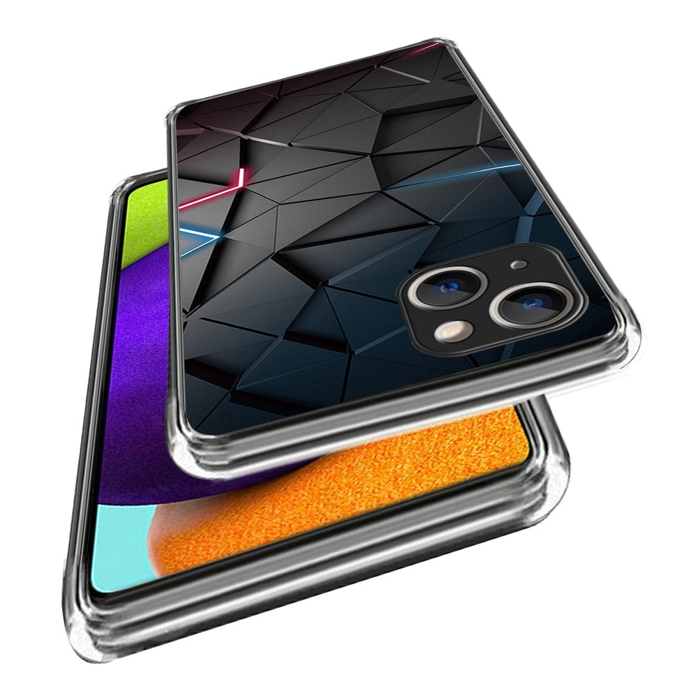 iPhone 15 Plus-skal med fallskyddande mönster och tryck i TPU-fodral