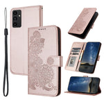 Til Samsung Galaxy A15 5G Telefoncovers Mandala Blomst Læder Pung Mobilcover med Rem