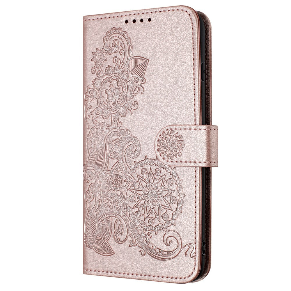 Til Samsung Galaxy A15 5G Telefoncovers Mandala Blomst Læder Pung Mobilcover med Rem