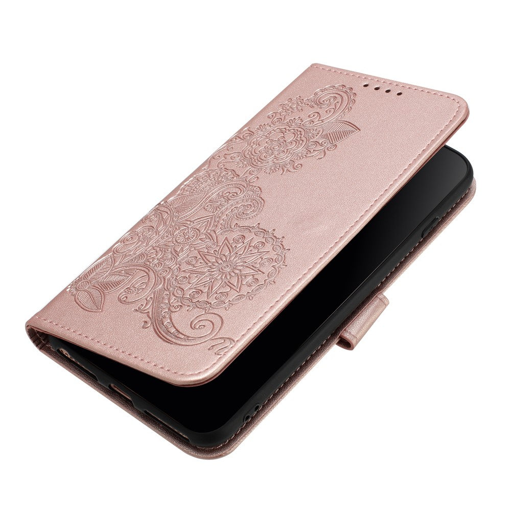 Til Samsung Galaxy A15 5G Telefoncovers Mandala Blomst Læder Pung Mobilcover med Rem