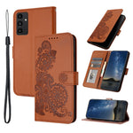 Til Samsung Galaxy A15 5G Telefoncovers Mandala Blomst Læder Pung Mobilcover med Rem