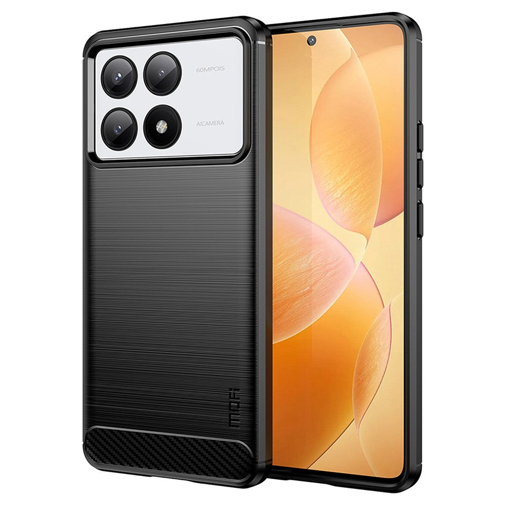 MOFI JK TPU Series-1 För Xiaomi Redmi K70E 5G / Poco X6 Pro 5G mobilskal Borstad Design TPU mobilskal