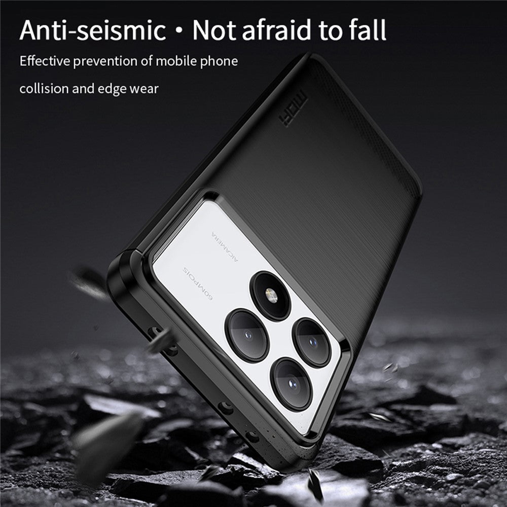 MOFI JK TPU Series-1 För Xiaomi Redmi K70E 5G / Poco X6 Pro 5G mobilskal Borstad Design TPU mobilskal
