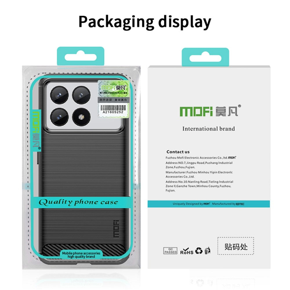MOFI JK TPU Series-1 För Xiaomi Redmi K70E 5G / Poco X6 Pro 5G mobilskal Borstad Design TPU mobilskal