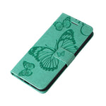 Til Samsung Galaxy A35 5G Pung Etui Blomstret Sommerfugl Præget Læder Telefoncover Stativ
