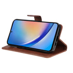 Til Samsung Galaxy A55 5G Cover Ensfarvet Læder Mobilcover Pung Stander med Rem
