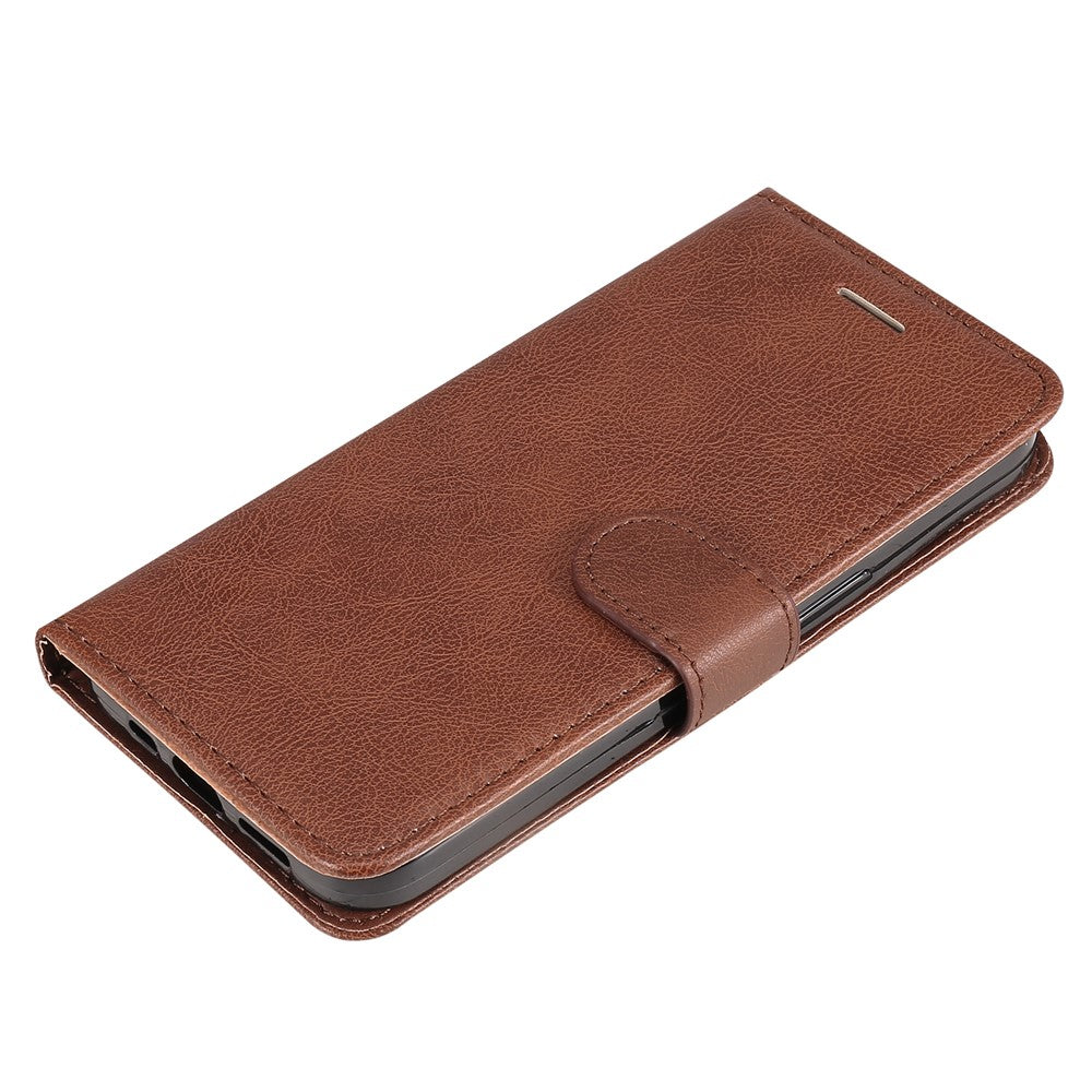 Til Samsung Galaxy A55 5G Cover Ensfarvet Læder Mobilcover Pung Stander med Rem