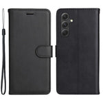 Til Samsung Galaxy A55 5G Cover Ensfarvet Læder Mobilcover Pung Stander med Rem