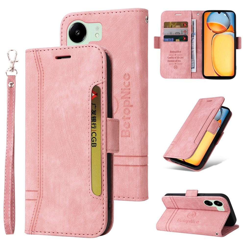 BETOPNICE 001 for Xiaomi Redmi 13C 4G / Redmi 13C 5G / Poco C65 4G Phone Cover Folding Wallet Case