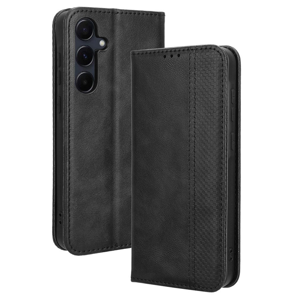 Samsung Galaxy A55 5G mobilskal Retro Läder Plånboksfodral