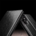 QIALINO Plånboksfodral till Samsung Galaxy S24 Ultra i äkta läder med vikbart lock