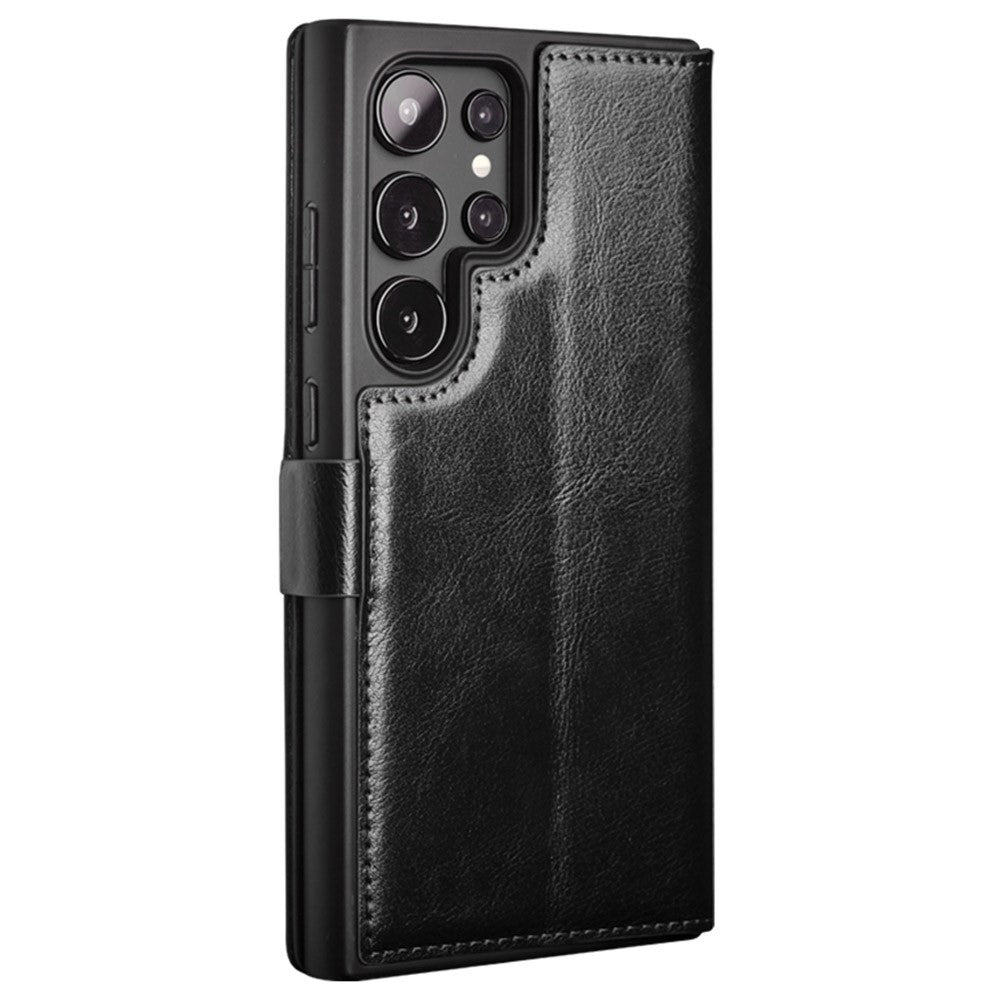 QIALINO Plånboksfodral till Samsung Galaxy S24 Ultra i äkta läder med vikbart lock