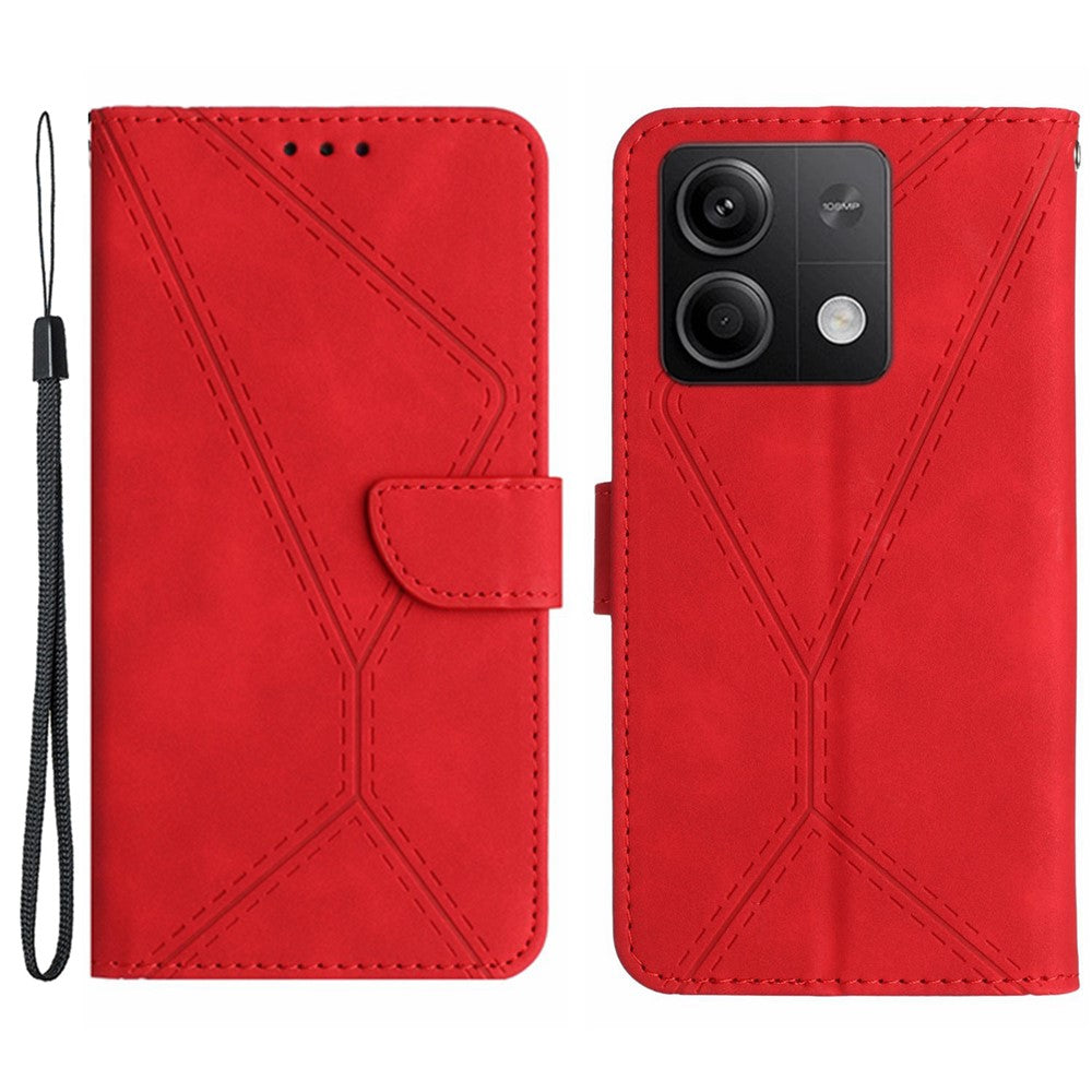 HT05 Magnetiskt mobilskal För Xiaomi Redmi Note 13 4G Skarvningslinjer Präglat Skal
