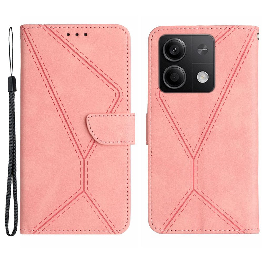 HT05 Magnetiskt mobilskal För Xiaomi Redmi Note 13 4G Skarvningslinjer Präglat Skal