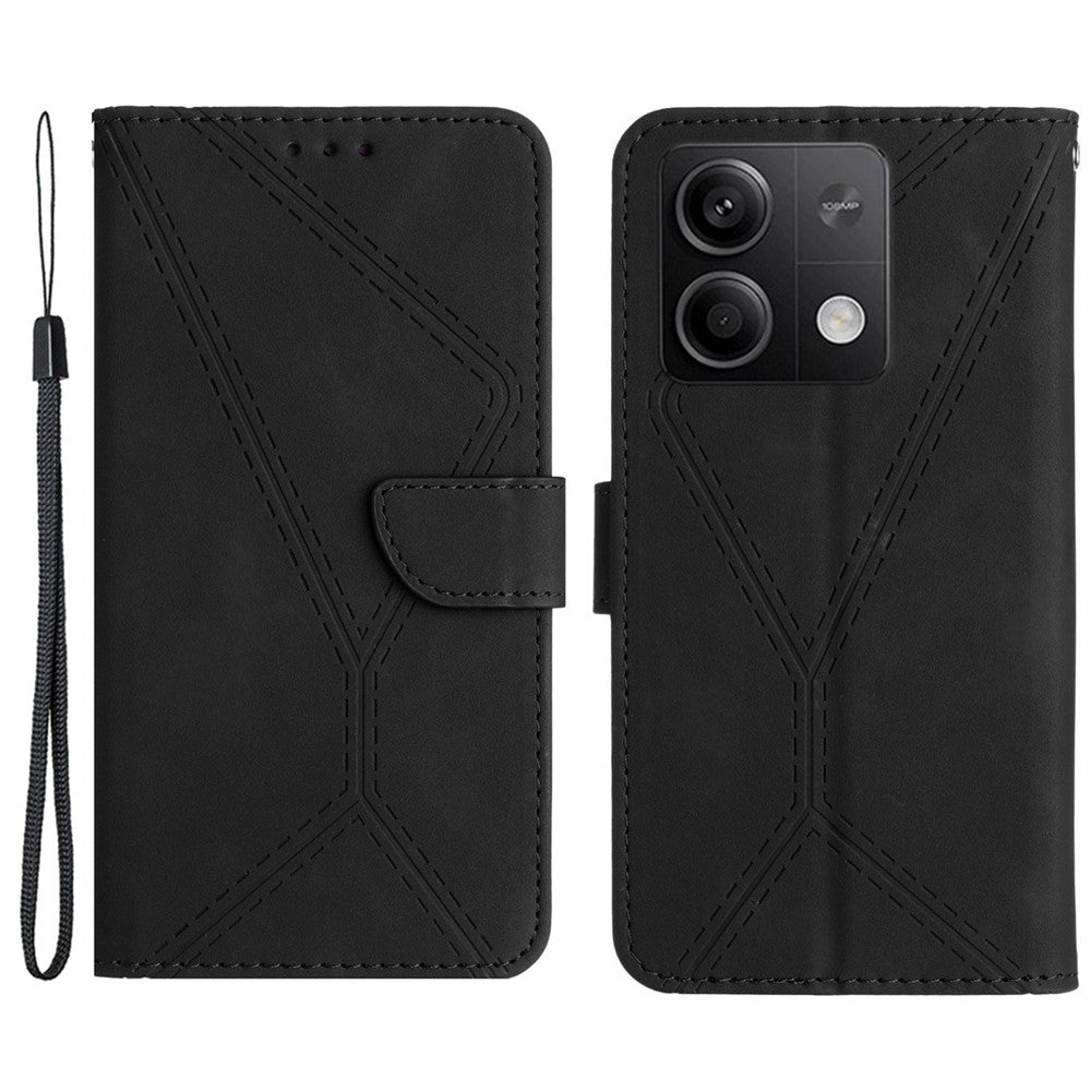 HT05 Magnetiskt mobilskal För Xiaomi Redmi Note 13 4G Skarvningslinjer Präglat Skal