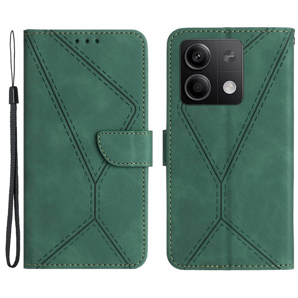 HT05 Magnetiskt mobilskal För Xiaomi Redmi Note 13 4G Skarvningslinjer Präglat Skal