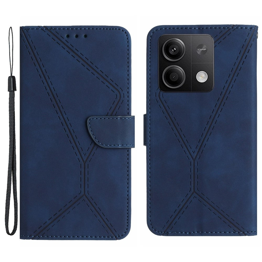 HT05 Magnetiskt mobilskal För Xiaomi Redmi Note 13 4G Skarvningslinjer Präglat Skal
