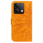 HT04 For Xiaomi Redmi Note 13 4G Magnetic Phone Case Sunflower Imprint Leather Cover