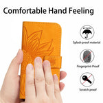 HT04 For Xiaomi Redmi Note 13 4G Magnetic Phone Case Sunflower Imprint Leather Cover