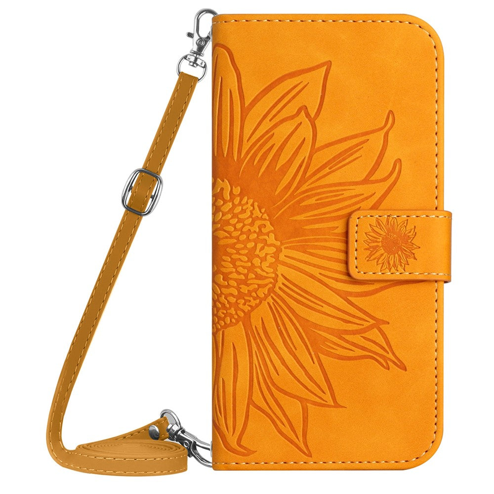 HT04 For Xiaomi Redmi Note 13 4G Magnetic Phone Case Sunflower Imprint Leather Cover