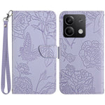 HT03 For Xiaomi Redmi Note 13 4G Case Leather Imprinted Phone Wallet Cover with Hand Strap
