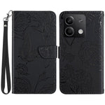 HT03 For Xiaomi Redmi Note 13 4G Case Leather Imprinted Phone Wallet Cover with Hand Strap