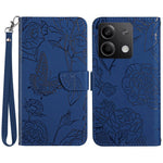 HT03 For Xiaomi Redmi Note 13 4G Case Leather Imprinted Phone Wallet Cover with Hand Strap