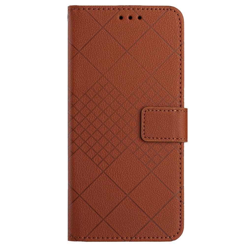 HT06 For Xiaomi Redmi Note 13 4G Wallet Case Rhombus Pattern Flip Leather Cover