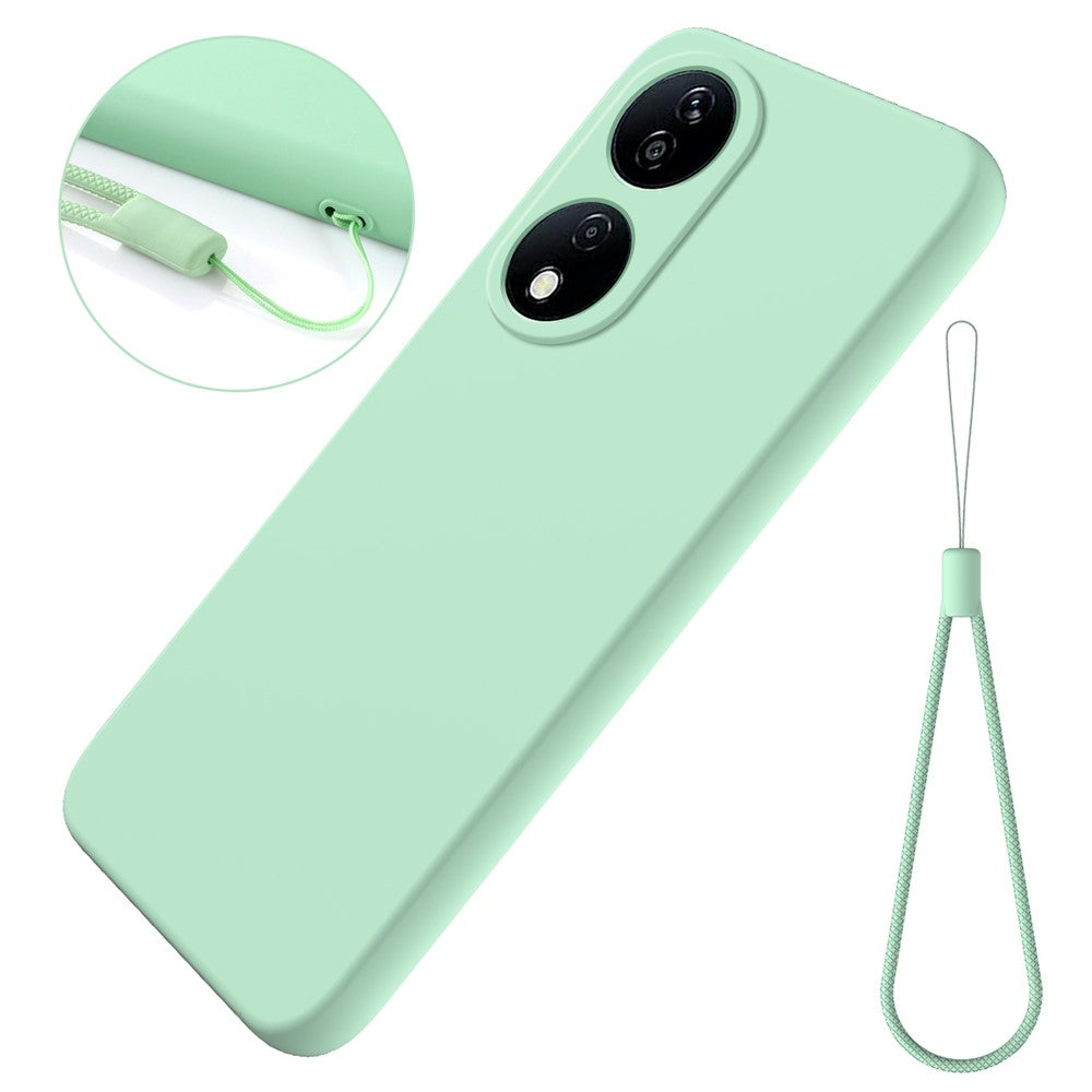 For Honor Play 50 Plus 5G / X7b 4G / 90 Smart Liquid Silicone Case with Strap Anti-scratch Cover