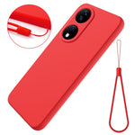 For Honor Play 50 Plus 5G / X7b 4G / 90 Smart Liquid Silicone Case with Strap Anti-scratch Cover