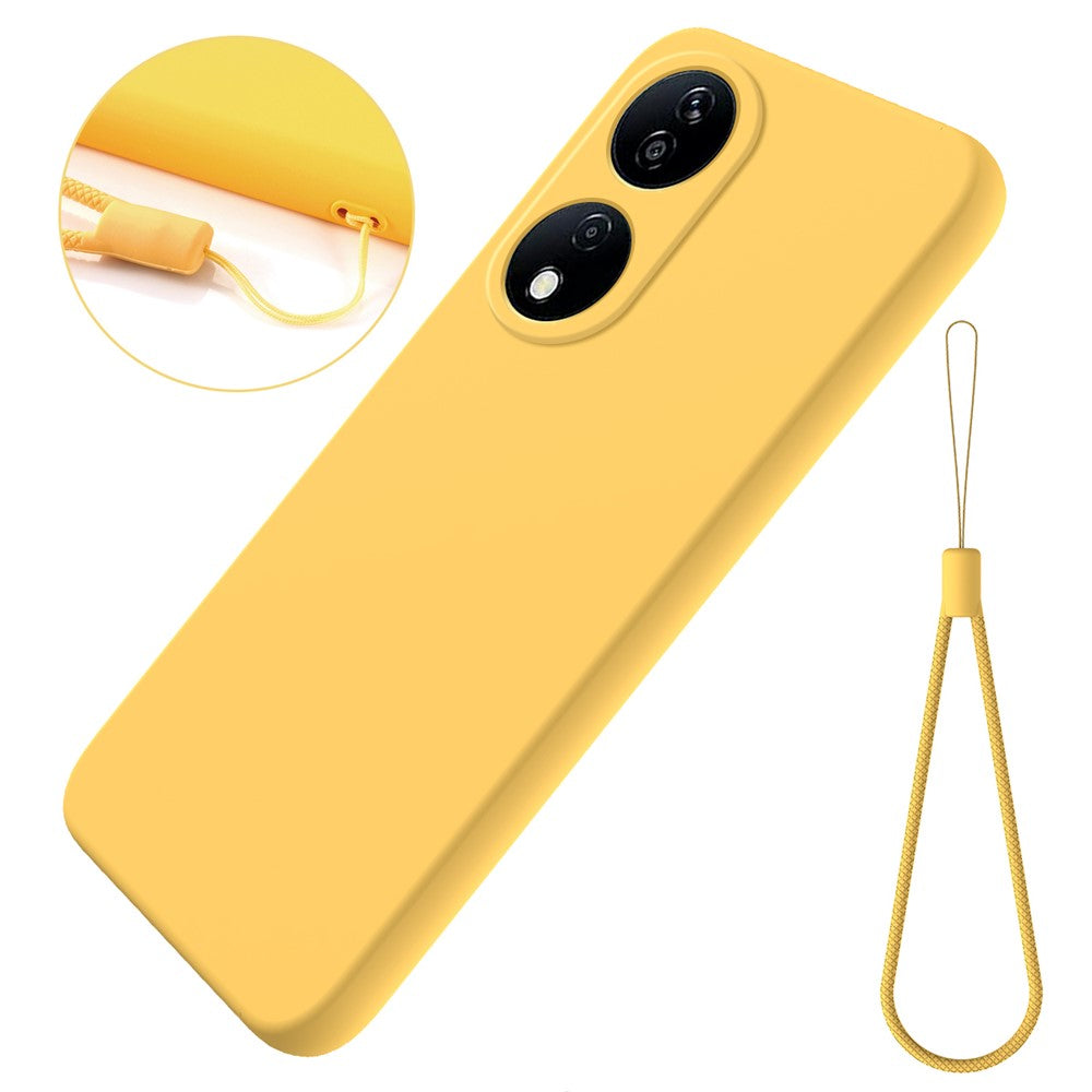 For Honor Play 50 Plus 5G / X7b 4G / 90 Smart Liquid Silicone Case with Strap Anti-scratch Cover