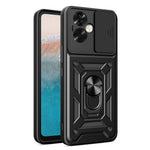 For Oppo A79 5G / A2 5G Case PC+TPU Ring Kickstand Back Cover with Slide Lens Window