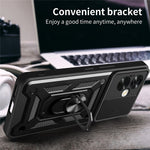 For Oppo A79 5G / A2 5G Case PC+TPU Ring Kickstand Back Cover with Slide Lens Window
