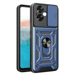 For Oppo A79 5G / A2 5G Case PC+TPU Ring Kickstand Back Cover with Slide Lens Window